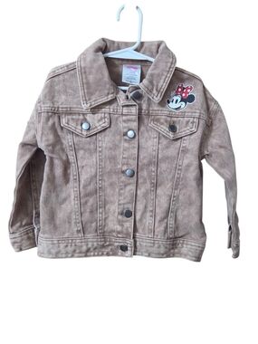 Disney Girls Brown Denim Minnie Patch Jacket